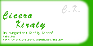 cicero kiraly business card